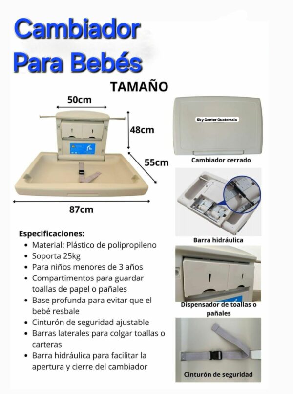 Cambiador de Bebe Horizontal Sky Center - Image 3