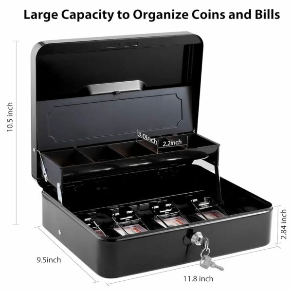 CAJA CHICA METAL PARA GUARDAR BILLETES Y MONEDAS - Image 2