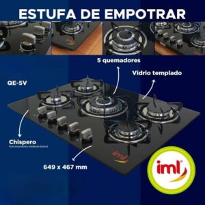 ESTUFA EMPOTRABLE 5 HORNILLAS VITROCERAMICA