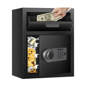CAJA FUERTE TIPO BUZON CON HUELLA DIGITAL, CODIGO Y LLAVE